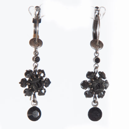 Konplott, Victoria Drop Earrings with French Hook in Black/Gold