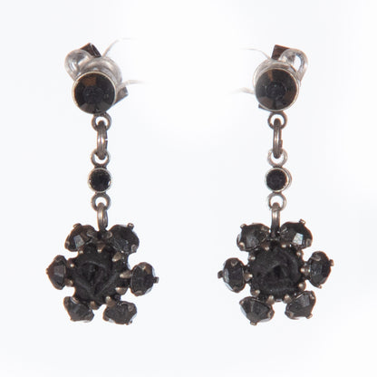 Konplott, Victoria Drop Post Earrings in Black/Gold