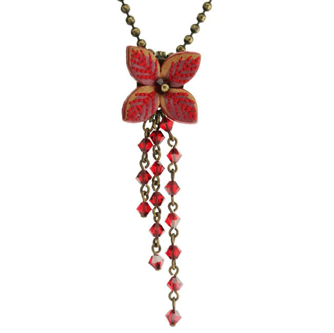 Konplott, Brit Chic Chain Drop Pendant, Red/Gold