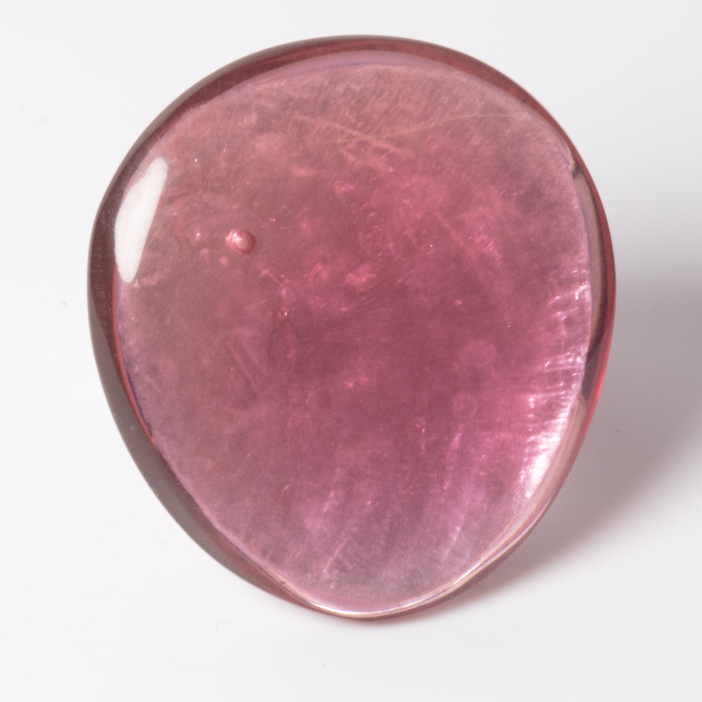 Watch This Space – Oval Resin Statement Ring, Pink & Silver (30 × 28 mm)