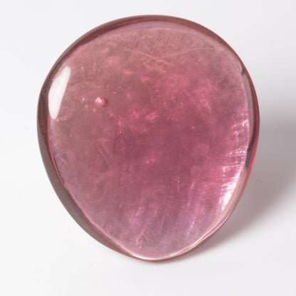 Watch This Space – Oval Resin Statement Ring, Pink & Silver (30 × 28 mm)