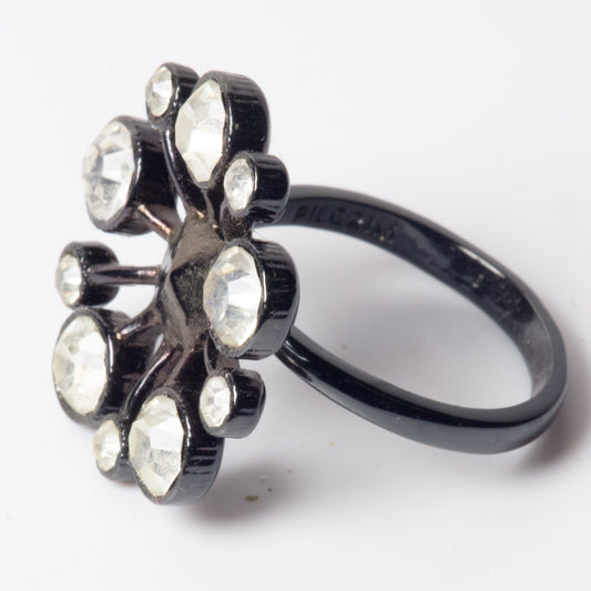 Pilgrim Crystal Sculptural Starburst Statement Ring (c. 2010)