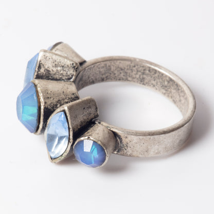 Pilgrim Denim Crystal Cluster Statement Ring (c. 2010)