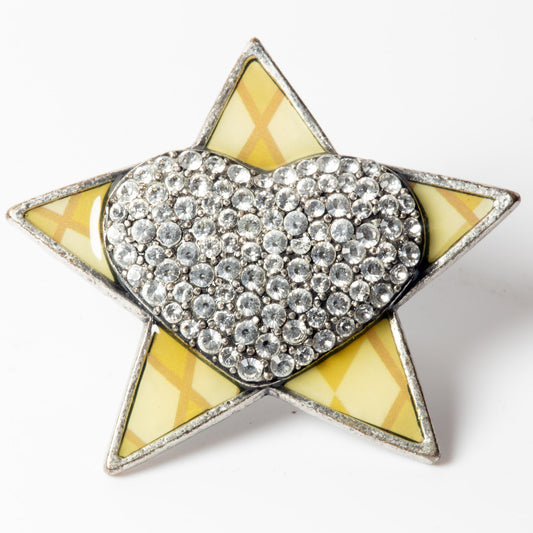 PIlgrim Key Star and Heart Large Ring, Crystal/Silver