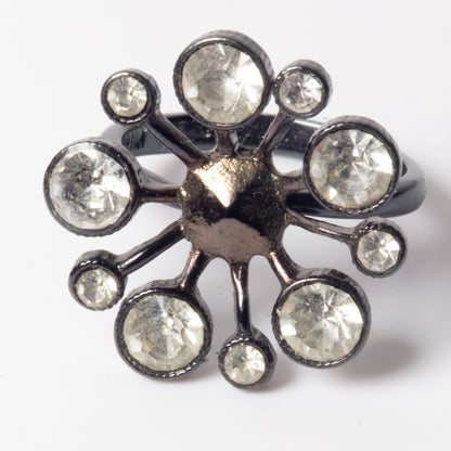 Pilgrim Crystal Sculptural Starburst Statement Ring (c. 2010)