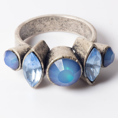 Pilgrim Denim Crystal Cluster Statement Ring (c. 2010)