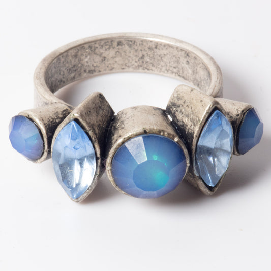 Pilgrim Denim Crystal Cluster Statement Ring (c. 2010)