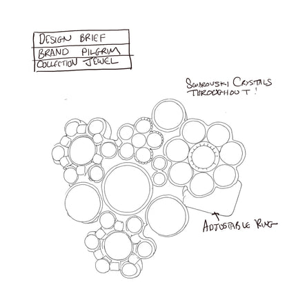 Pilgrim Jewel Stunning Black/Brown/Gold Ring