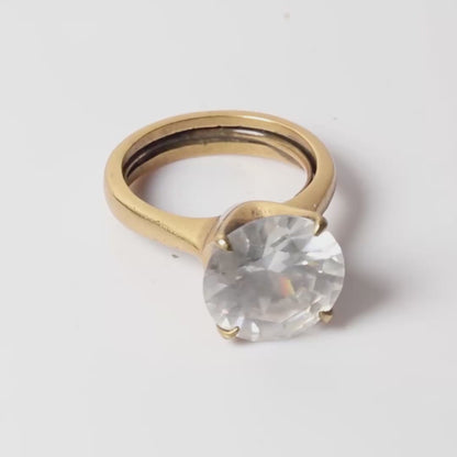 Pilgrim Clear Crystal Solitaire Ring (c. 2010)