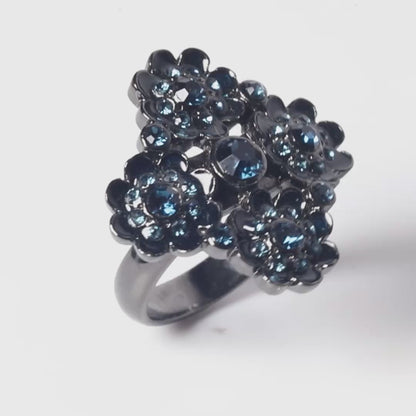 Pilgrim, Expectations, Adjustable Ring in Blue/Hematite