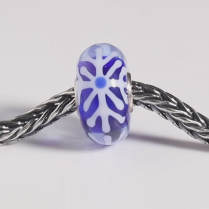 Cobalt Daisy Unique Trollbeads Glass Bead