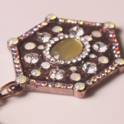 A&C A Little Ethnic Pendant Necklace, White/Opal/Copper