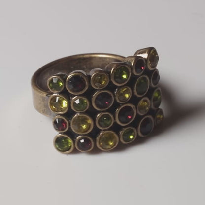 Pilgrim Multicolour Crystal Sculptural Statement Ring (c. 2010)