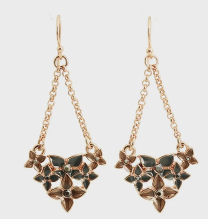 Pilgrim Vision Earrings, Grey/Rose Gold