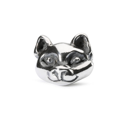 Trollbeads Wilful Cat Bead in sterling silver with detailed sculpted cat design