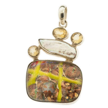 Dichroic Pendant set in Silver