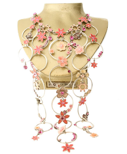 Pilgrim Lily Most Elaborate Lily Necklace, Pink/Silver