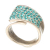 Pilgrim, Adjustable Swirl Ring, Turquoise/Silver