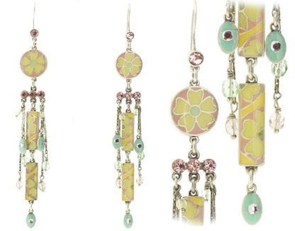 Pilgrim Medici Very Long Earrings, Pastel/Silver