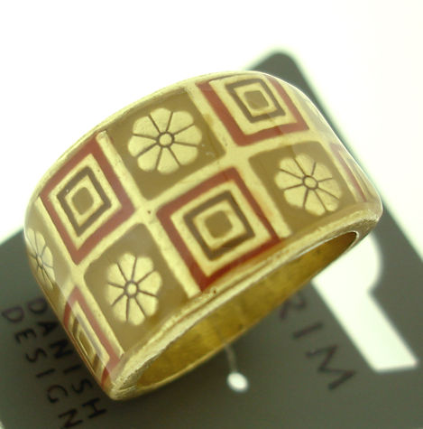 Pilgrim Mosaic Mosaic Ring, Orange/Gold