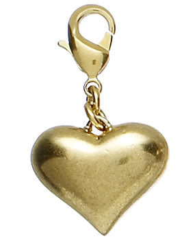 Pilgrim Charms Puff Heart Charm, Gold