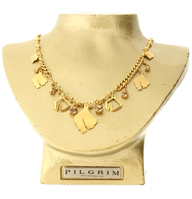 Pilgrim Boho Nature Pretty, All-Around Necklace, Brown/Gold