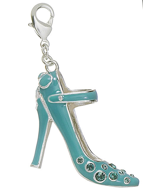 Pilgrim Mega Charm Stiletto Shoe Mega Charm, Turquoise/Silver