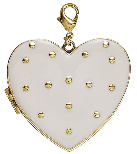 Pilgrim Mega Charm Opening Heart Mega Charm, White/Gold