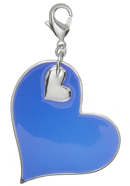 Pilgrim Mega Charm Secret Heart Mega Charm, Blue/Silver