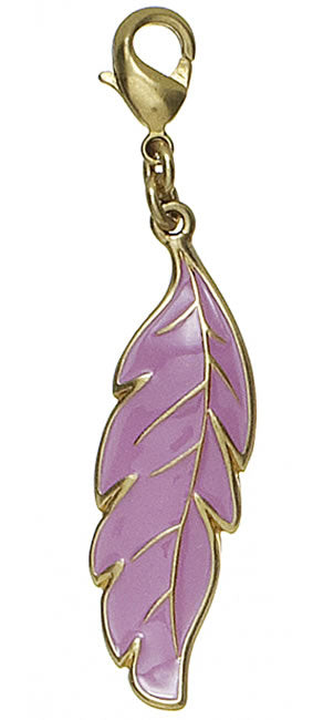 Pilgrim Charms Enameled Leaf Charm, Purple/Silver