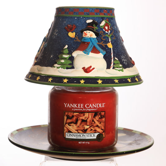 Yankee Candle Shade and tray for Medium Large Candles Christmas