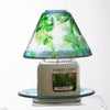 Yankee Candle Shade and tray for Medium Large Candles Green Leaves, Glass