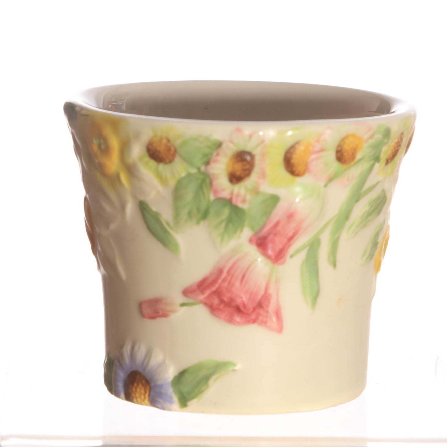 Votive Holder, ceramic, natural flowers