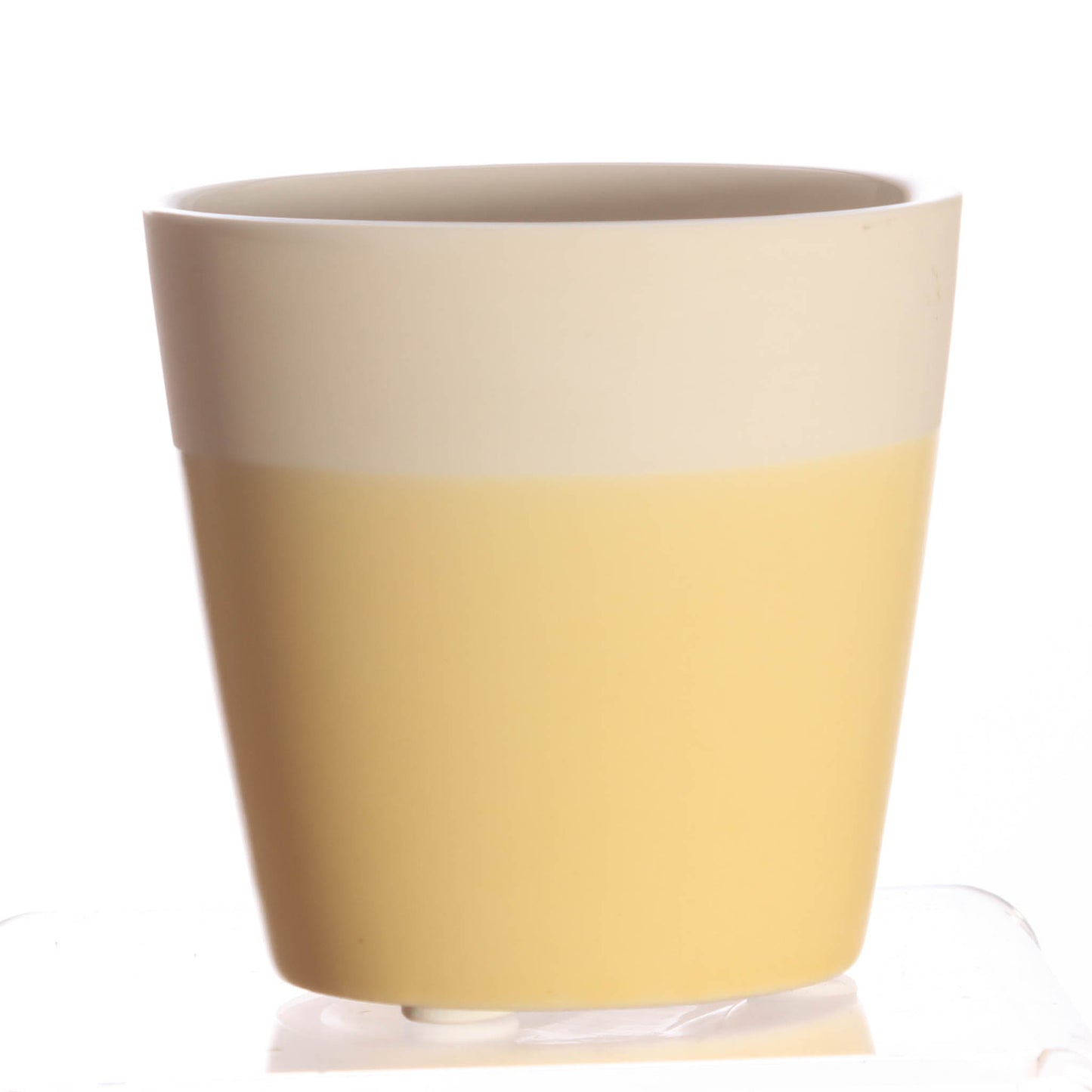 Votive Holder, ceramic, pastel yellow white