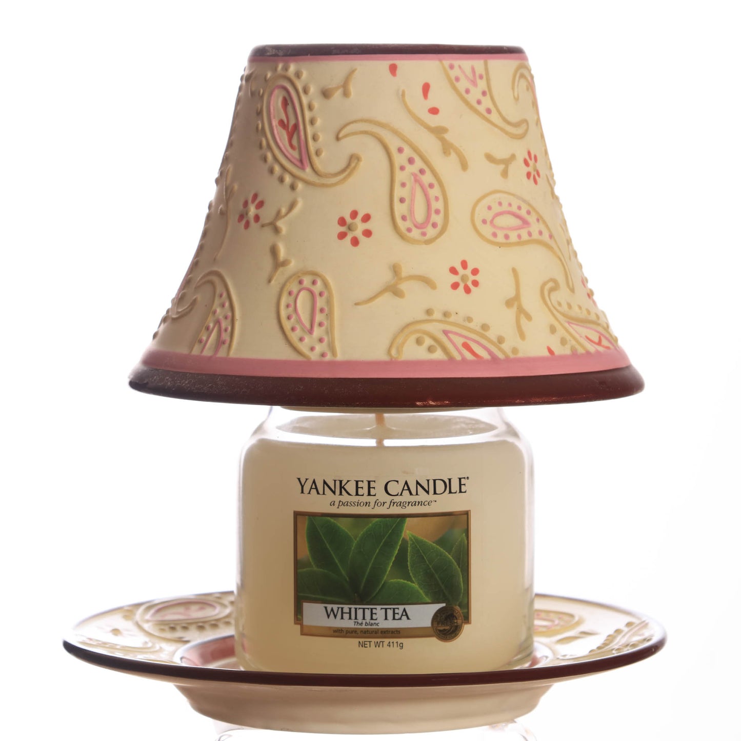 Yankee Candle Shade and tray for Medium Large Candles, Deco Swirl