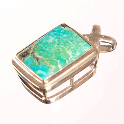 Silver Pendant Turquoise cage