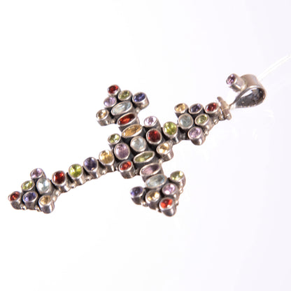 Silver Pendant Multi Gemstone
