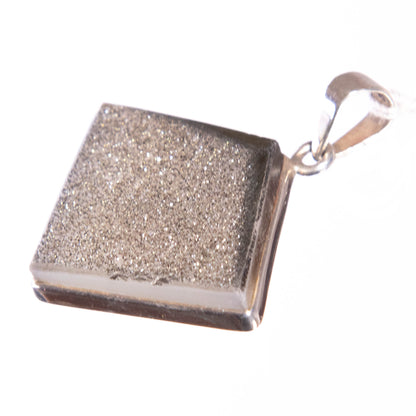 Druzy Quartz and Sterling Silver Pendant