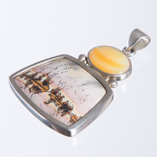 Pendant Picture Jasper, 925 Sterling Silver