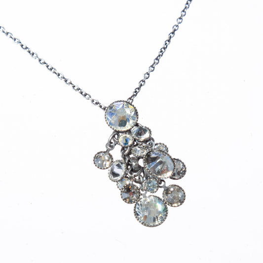 Konplott, Waterfalls Crystal Bunch Pendant Necklace, Crystal/Silver