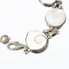 Silver Bracelet with Shiva Eye and Mother of Pearl