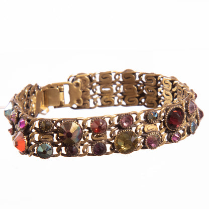 double row bracelet Bracelet, Dark Multi/Gold