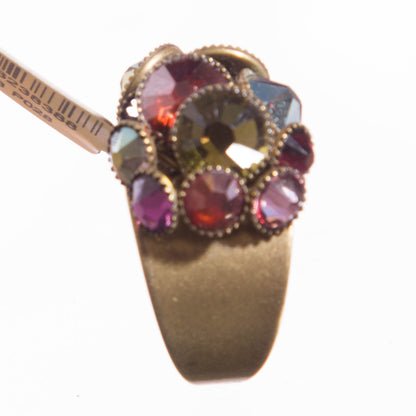 Cluster Ring With Moving Crystals, Dark Multi/Gold