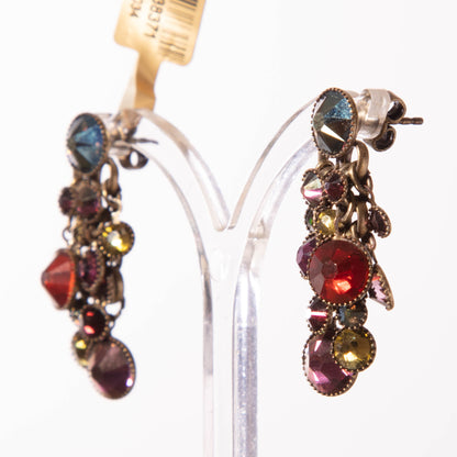 Bunch Earrings on Studs, Dark Multi/Gold