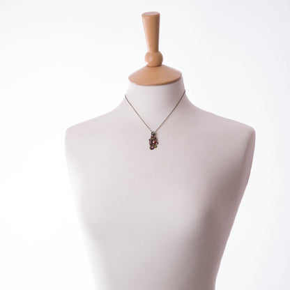 Crystal Bunch Pendant Necklace, Dark Multi/Gold