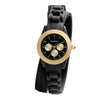 Pilgrim, Watch with rubber strap, Gold Plated, Black