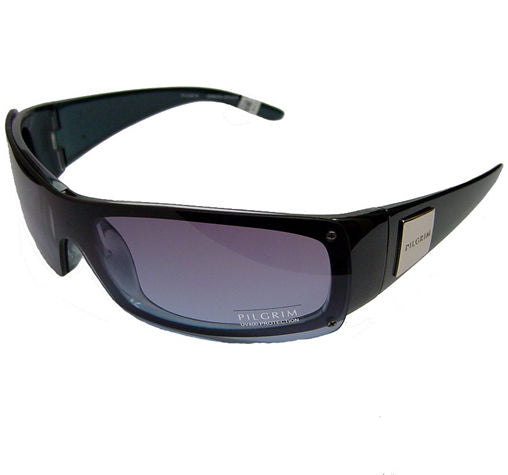 Pilgrim Sunglasses in Black with pale blue lenses, Black/Blue