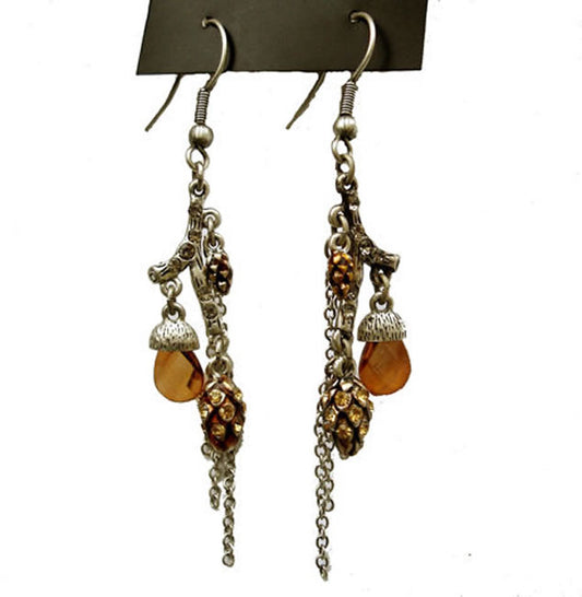 A&C Forest Branch earrings, Brown/Silver