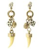 A&C Zanzibar Tusk Drop earrings, Crystal/Gold