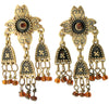 A&C Folklore Stunning Ornamental earrings, Smoke/Black/Gold